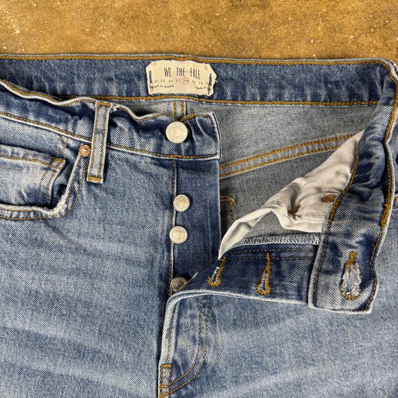 Free‎ People We The Free Distressed Raw Hem Jeans Women’s Size 28 Light Wash - Picture 3 of 15